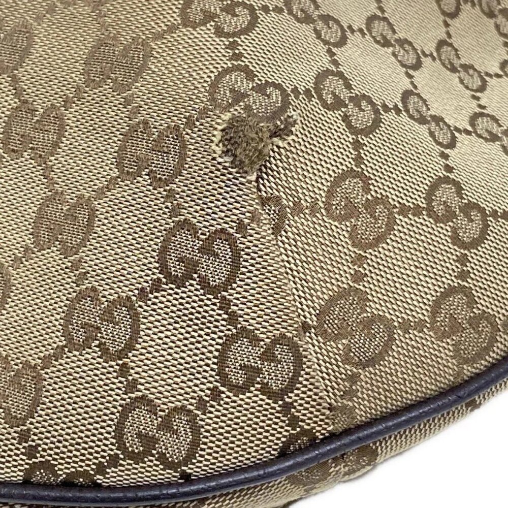 GUCCI GG Pattern, Shelly (Web) 181092 Beige Dark Brown Jacquard Leather - Picture 8 of 11